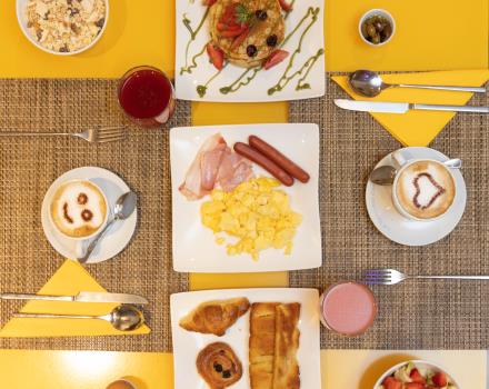 Delicious breakfast buffet in the center of Genoa.