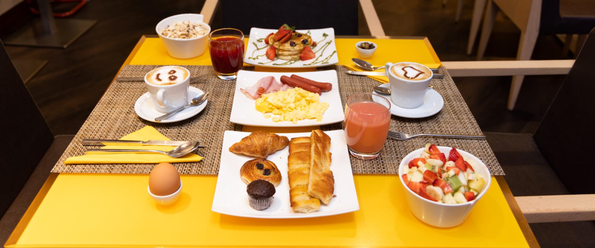 Breakfast buffet composed of fresh and genuine products selected with careful research